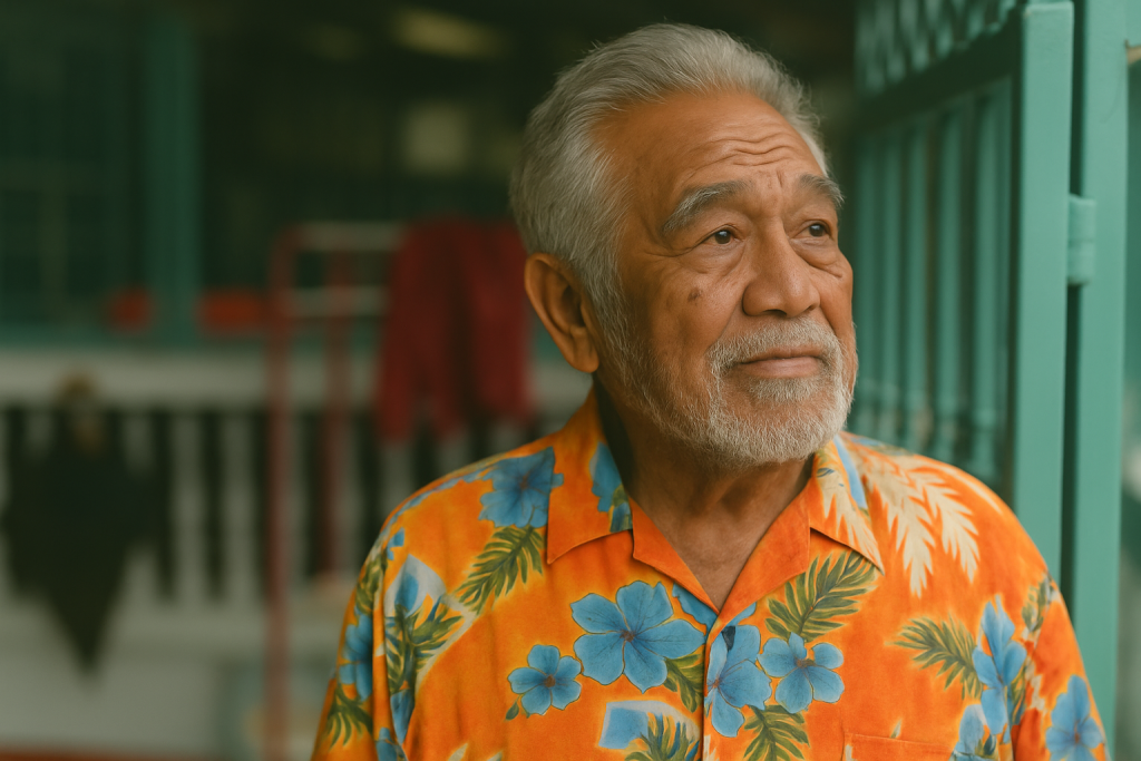Hawaiian man looking serene